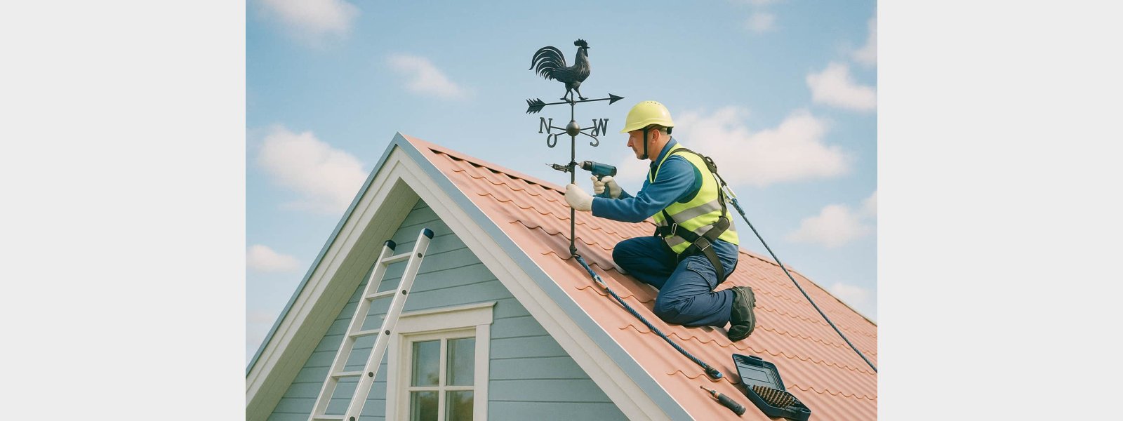 Montering af vejrhane p� tag: trin-for-trin guide med sikkerhedstips