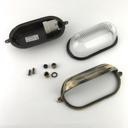 SKOTLAMPE oval-22 cm-IP64 Messing