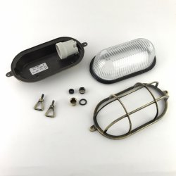 SKOTLAMPE oval-22 cm-IP64 Messing