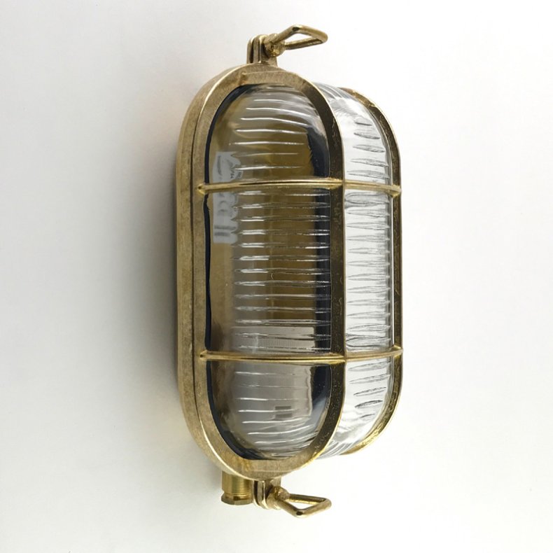 SCHOTTLAMPE oval - 22 cm - IP64 Messing