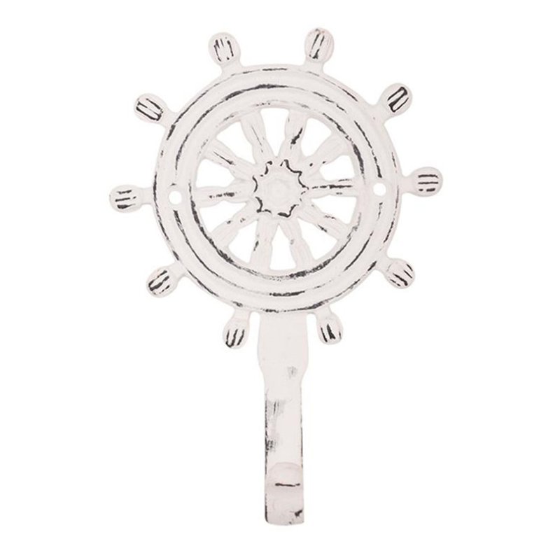 Haken - Schiffssteuerrad wei&szlig; 14 cm 