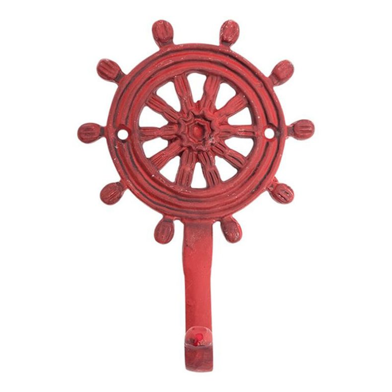 Haken - Schiffssteuerrad rot 14 cm 