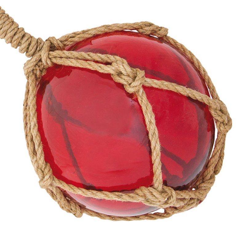 Glass float - Red - 25 cm 