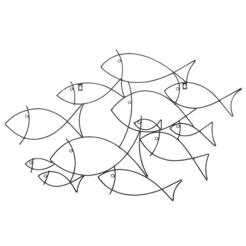 Fischschwarm - Wanddekoration 90 x 56 cm