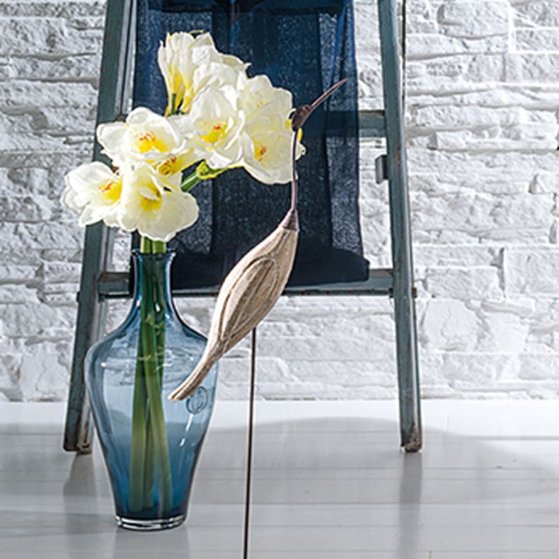 BOTTLE - Glass Bottle - Blue H 40 cm