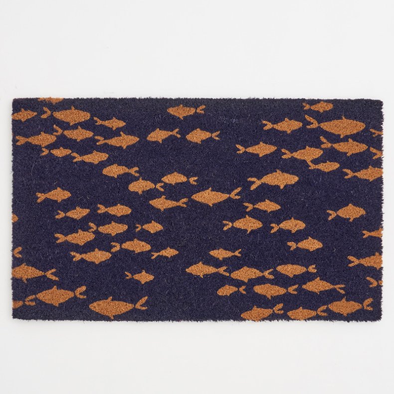 Trmatte - Blau mit Fisch 40x70 cm