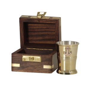 Shot glass - in wooden box