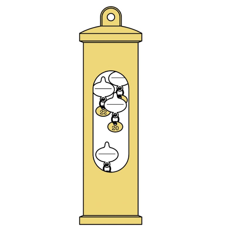 Galileiglas - Termometer - Polerat rostfritt stl