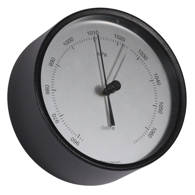 Clausen - Barometer - Schwarz mit satinierter Zifferblatt