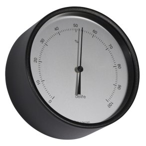 Clausen - Hygrometer - Svart med satin tavla 