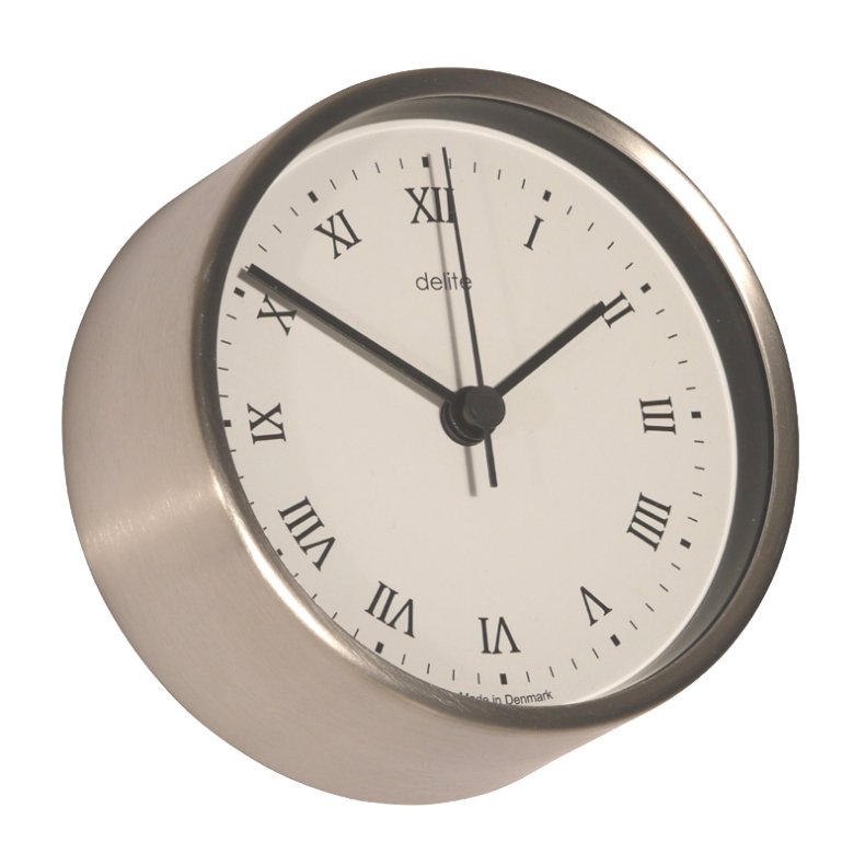 Clausen - Uhr - Stahl mit wei&szlig;em Zifferblatt
