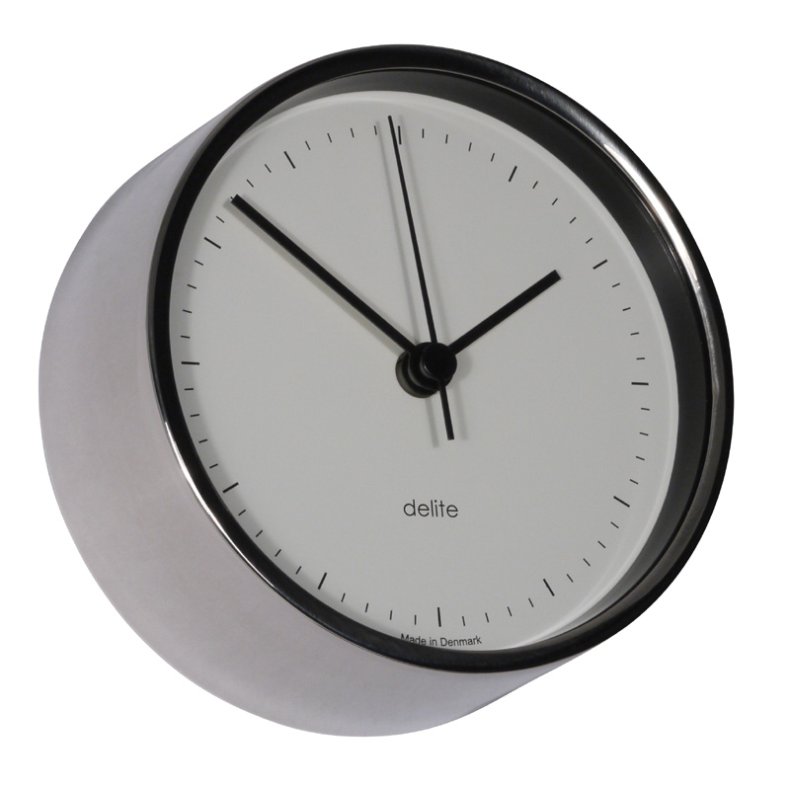 Clausen - Uhr - Polierter Stahl mit weiss Zifferblatt