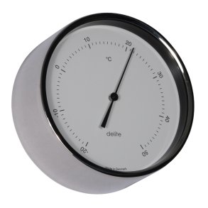 Clausen - Termometer - Polerat stl med vit tavla