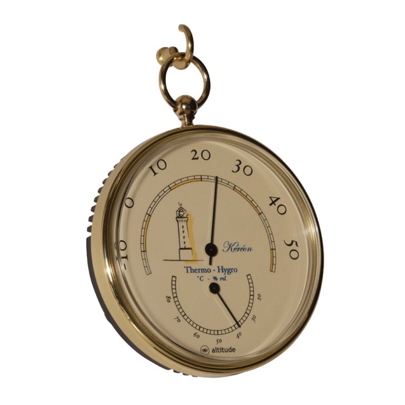 Barostar 081TH - Thermo-/Hygrometer - Messing mit weiss Zifferblatt