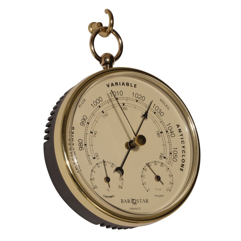 Barostar 083BTH - Thermo-/Baro-/Hygrometer - Brass with white dial ...