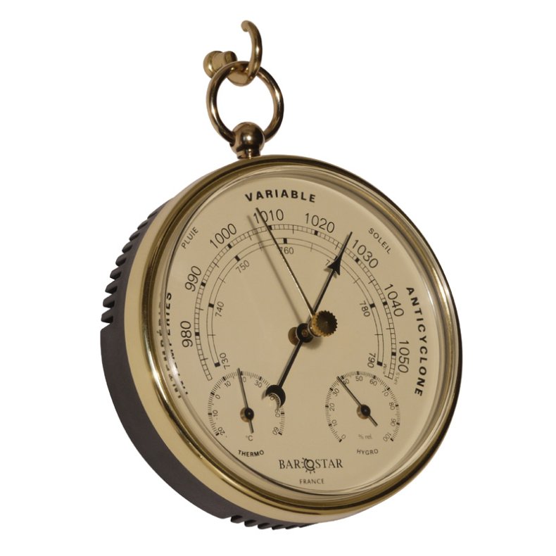 Barostar 083BTH - Thermo-/Baro-/Hygrometer - Messing mit weiss Zifferblatt