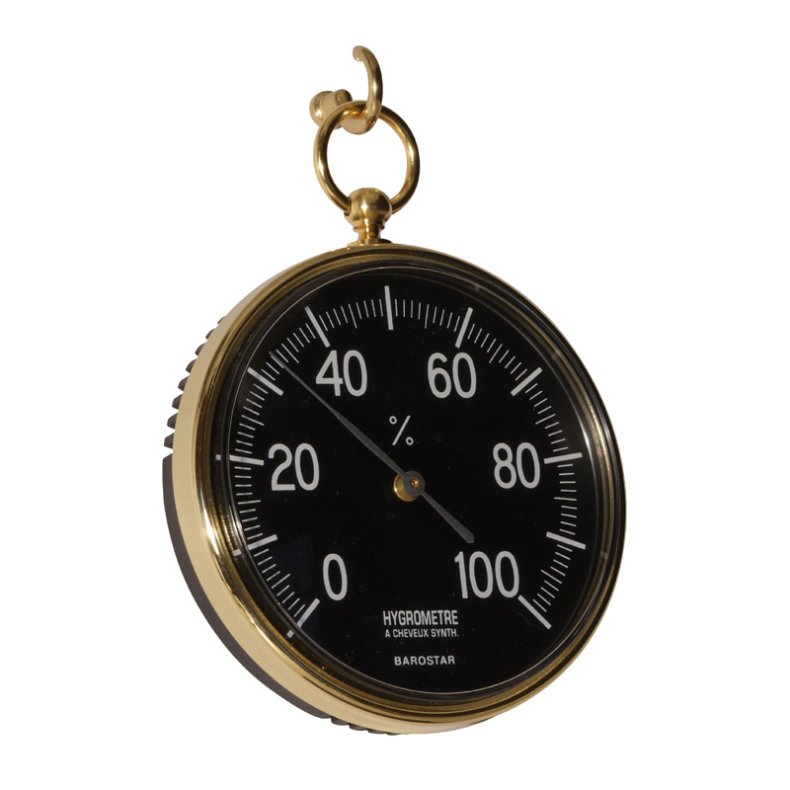 Barostar 086H-Hygrometer-Messing med sort skive