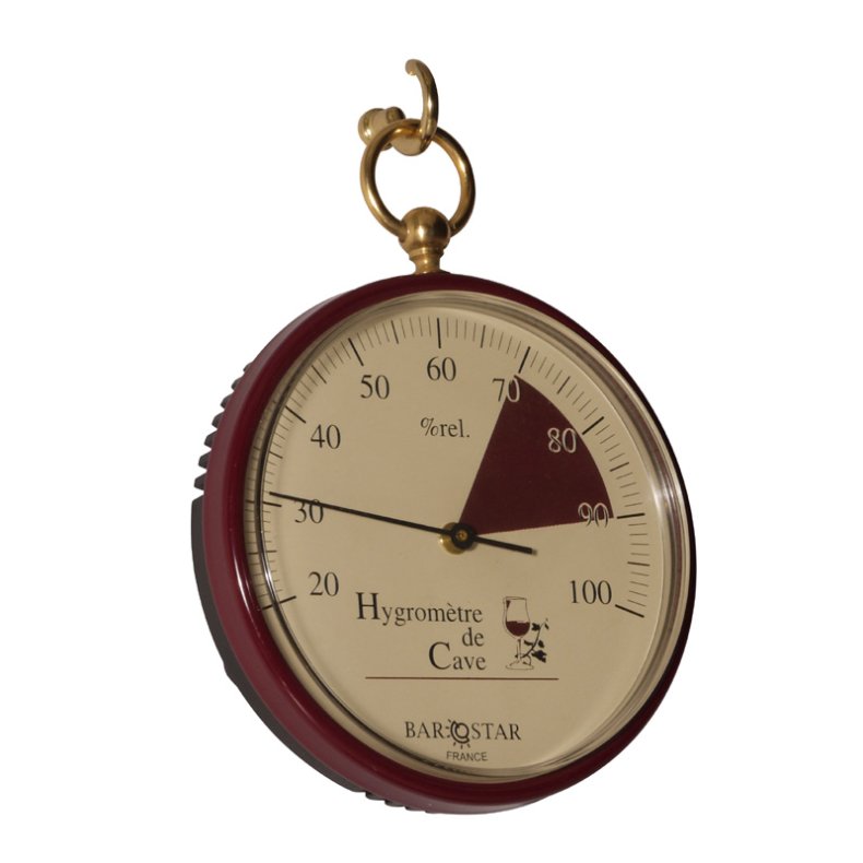 Barostar 088H - Weinkeller Hygrometer - Messing mit weiss Zifferblatt