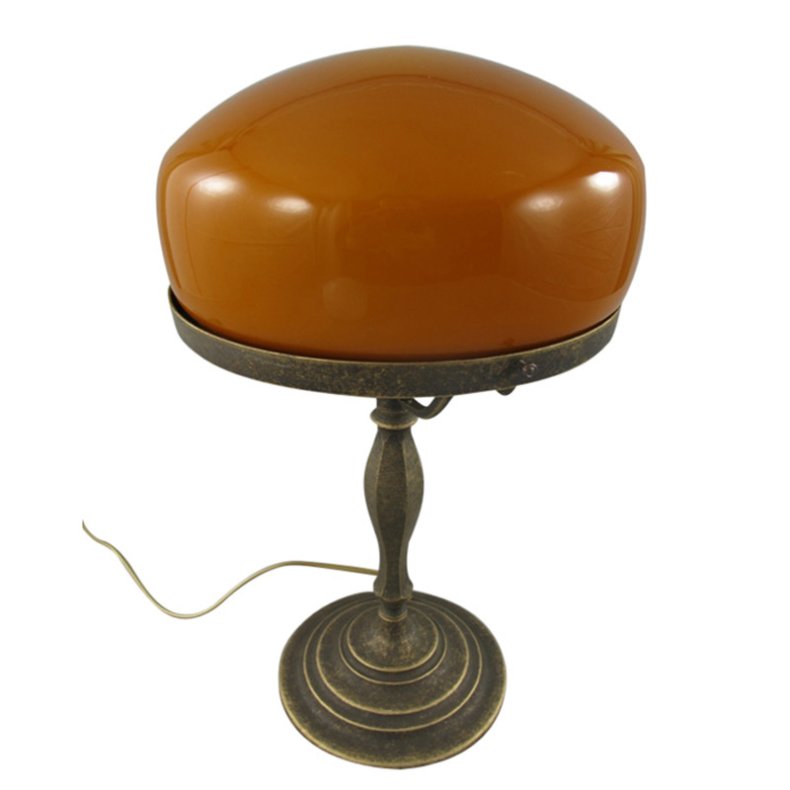 Table Lamp Art Deco - H 37 cm antique brass - cognac