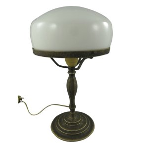 Table Lamp Art Deco - H 37 cm antique brass - white
