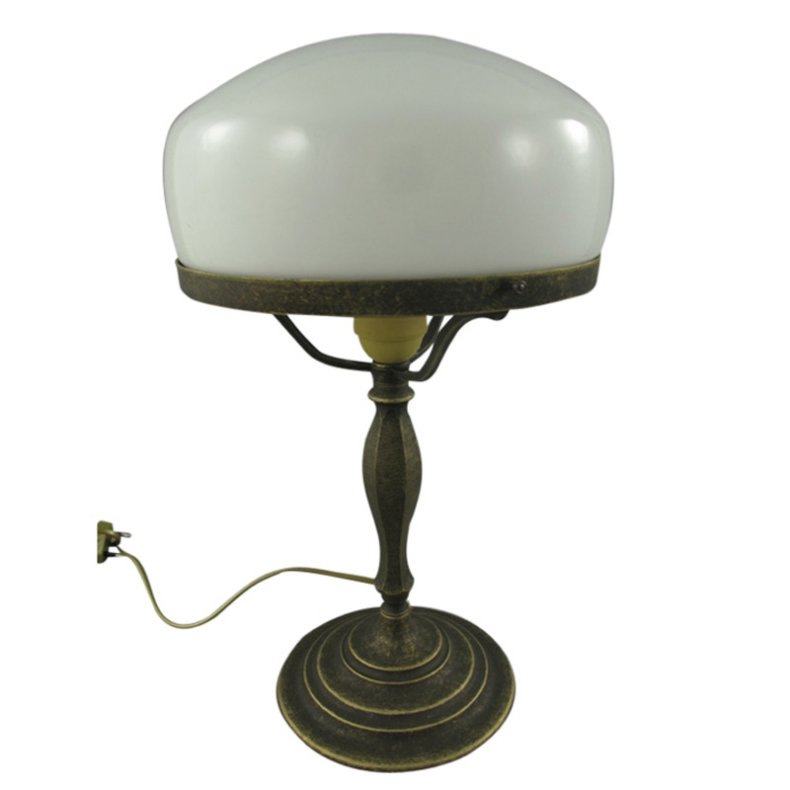 Table Lamp Art Deco - H 37 cm antique brass - white