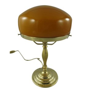 Table Lamp Art Deco - H 37 cm brass - cognac