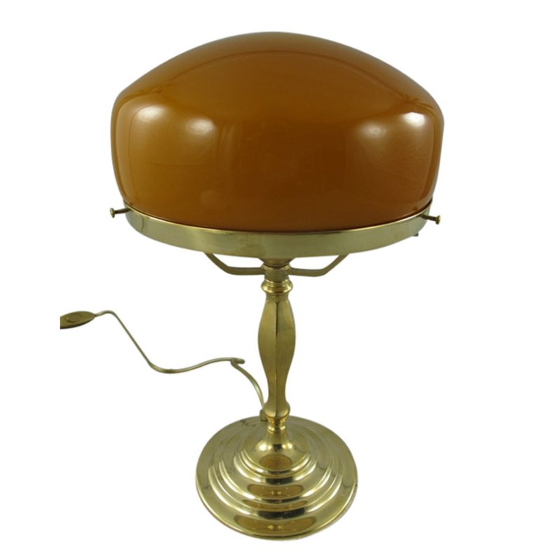 Table Lamp Art Deco - H 37 cm brass - cognac