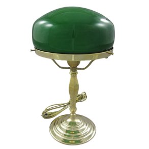 Table Lamp Art Deco - H 37 cm brass - green