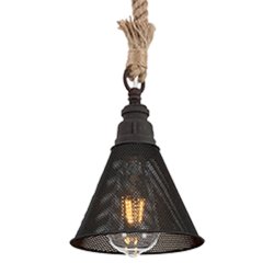 ROPE GRID - black and rust 