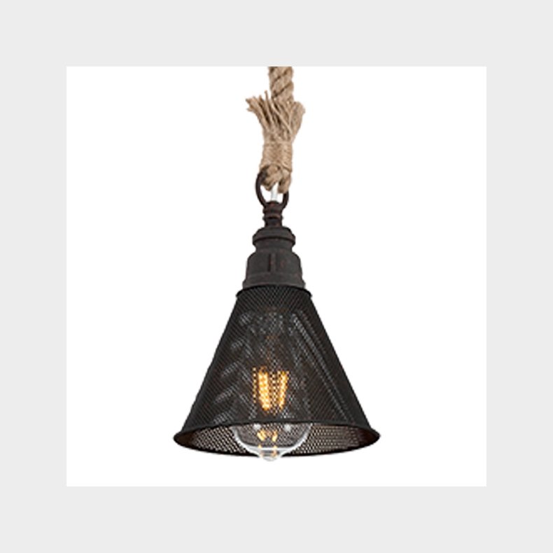 ROPE GRID - black and rust 