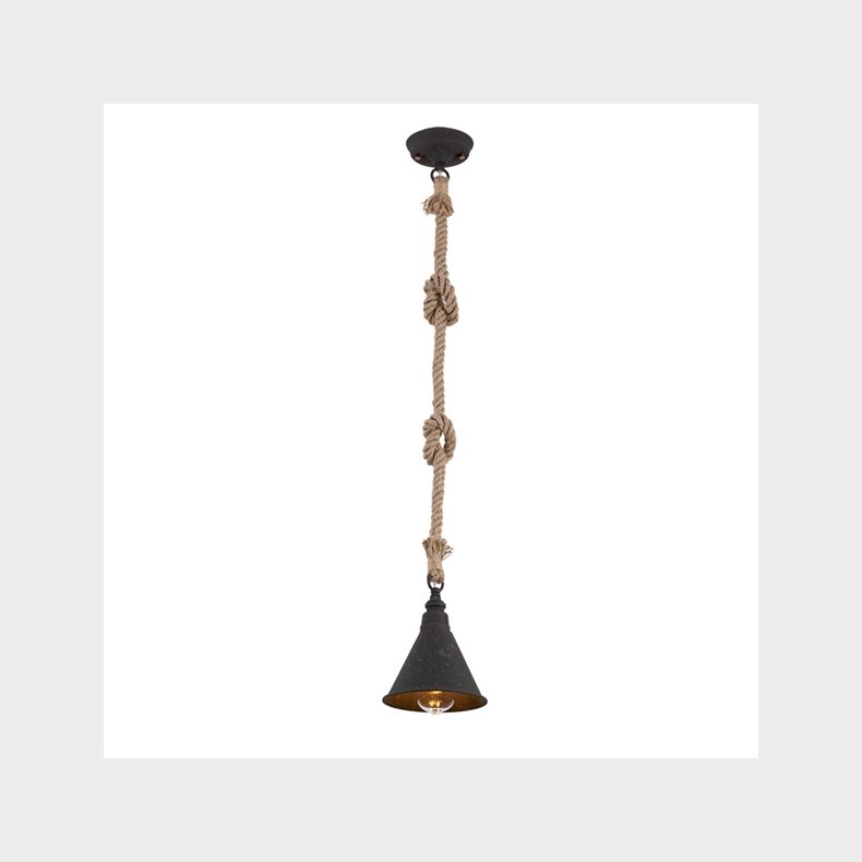 ROPE GRID - black and rust 