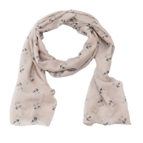 Schal Ankern -Beige mit schwarze Ankern