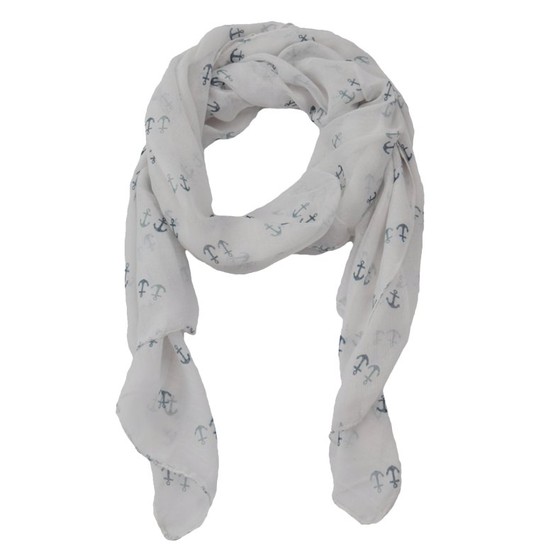 Scarf Ankare  - ljusgr� med svarte ankare
