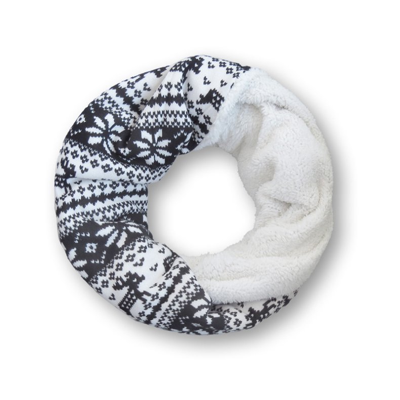 Stickad Loop - norskt mnster - Svart