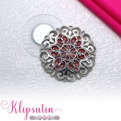 Klipsutin Carla-Slvblomst med rosa dekoration