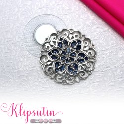 Klipsutin Carla-Slvblomst med bl dekoration