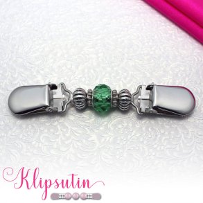 Klipsutin Helina-Grn med slvklips