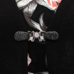 Klipsutin Ilmi-Zirkon med sort glitter clips