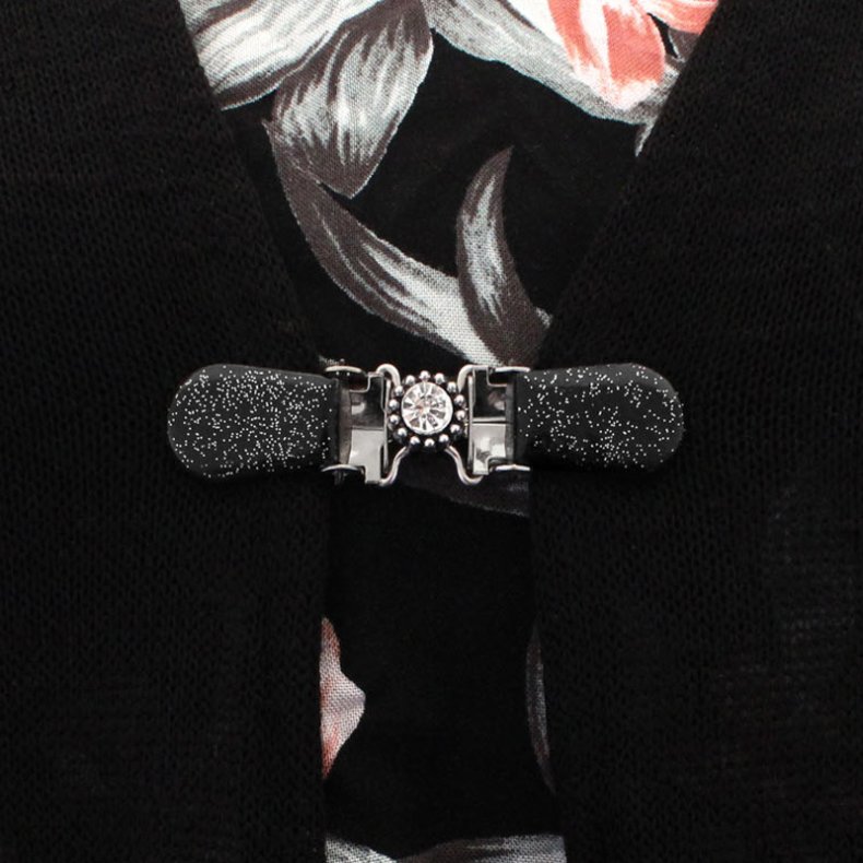 Klipsutin Ilmi-Zirkon med sort glitter clips