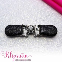 Klipsutin Ilmi-Zirkon med sort glitter clips