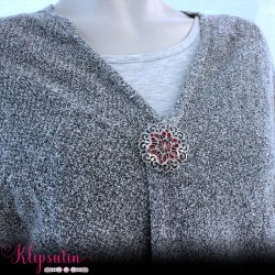 Klipsutin Carla-Slvblomst med rosa dekoration