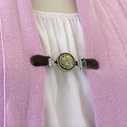 Klipsutin Minka-Guldknap med sorte clips