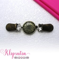 Klipsutin Minka-Guldknap med sorte clips