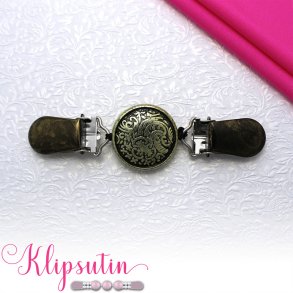 Klipsutin Minka-Guldknap med sorte clips