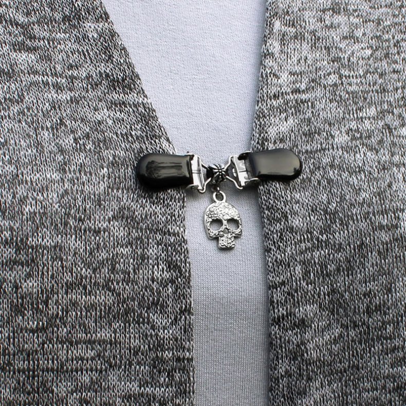 Klipsutin Skull-Slv med sorte clips