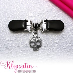 Klipsutin Skull-Slv med sorte clips
