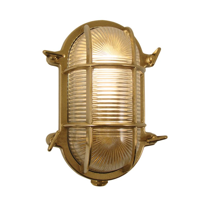 SKOTLAMPE oval-20 cm-IP54 Messing 