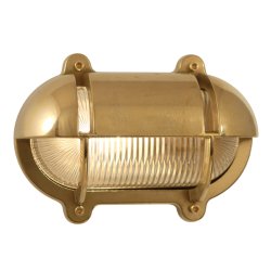 SKOTLAMPE oval-21 cm-IP54 Messing