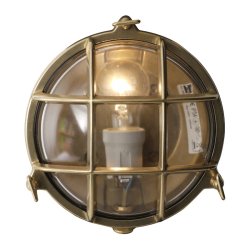 SKOTLAMPE rund-19,3 cm-IP54 Messing