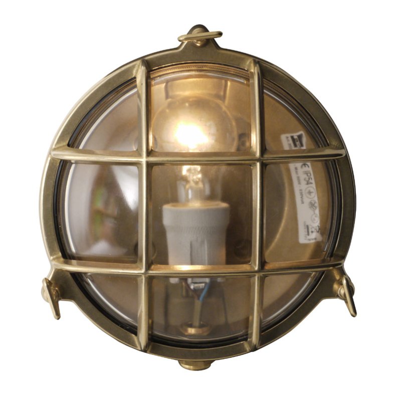 SKOTLAMPE rund-19,3 cm-IP54 Messing